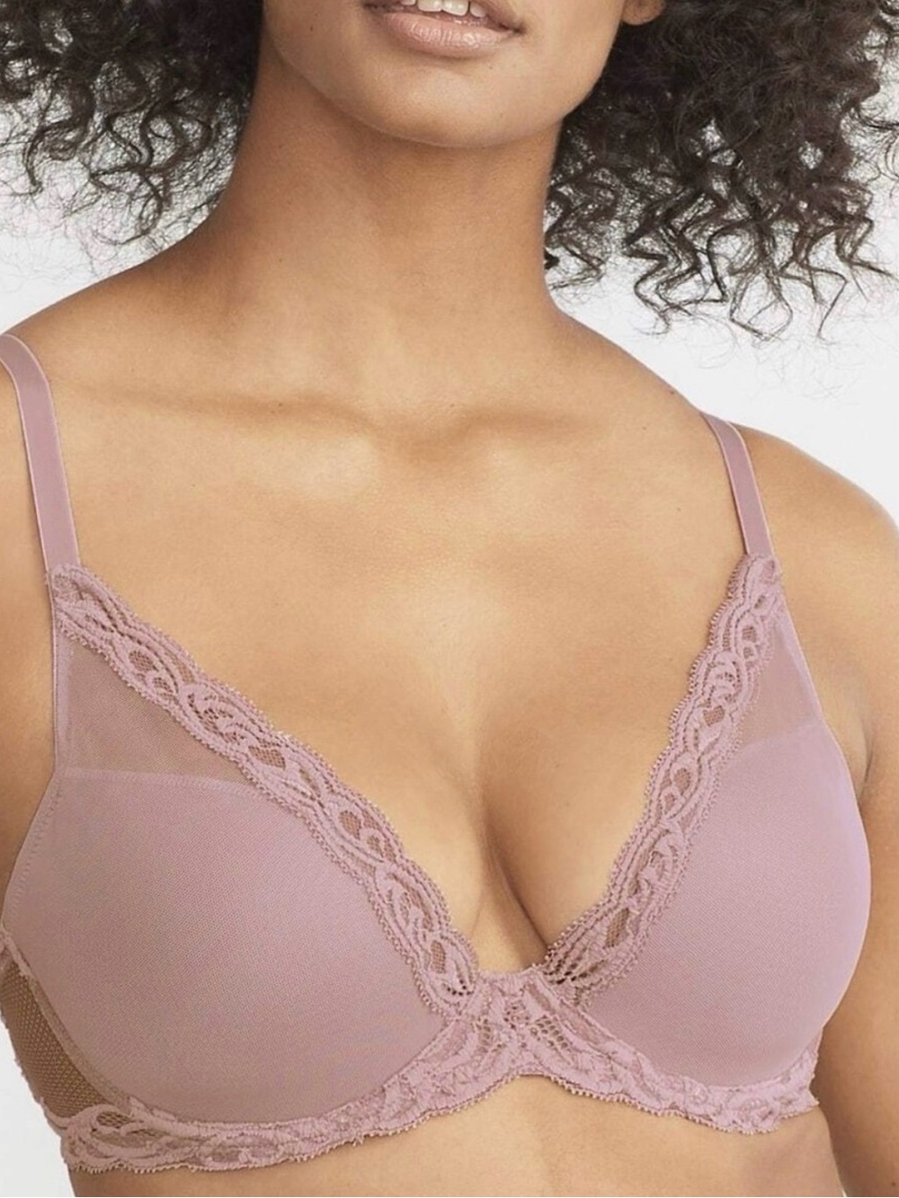 Natori Feathers Bra 34D in light purple